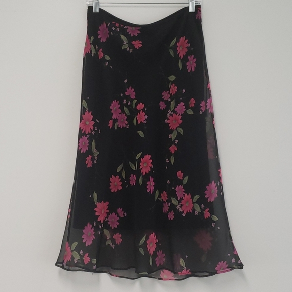 Studio Y Dresses & Skirts - Vintage black/sheer floral midi skirt
